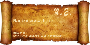 Marienescu Eliz névjegykártya